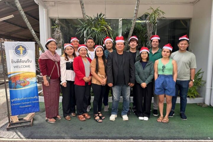 Christmas gathering celebration with fellow volunteers and the Chairman of the COC Foundation.